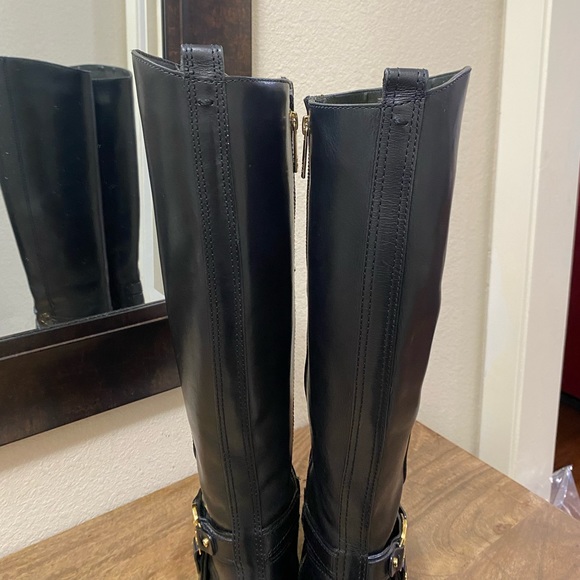 Tory Burch Women’s Black leather knee-high riding boots Size 8.5 - Picture 9 of 15